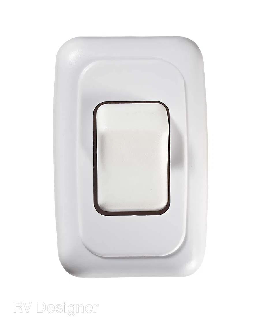 S531 – RV DESIGNER Multi Purpose Switch, On-Off Use For Lighting Control/ Entry Steps/ Appliance Contoured Wall Switc...